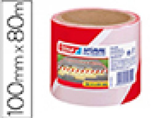 Fita de sinalizacao tesa vermelho e branco 100mt x 80 mm , Tesa , 72130 , 4042448065544